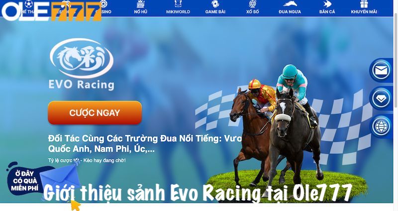 Giới thiệu sảnh Evo Racing tại Ole777