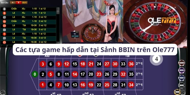 Roulette là một trong những tựa game hấp dẫn tại Sảnh BBIN trên Ole777