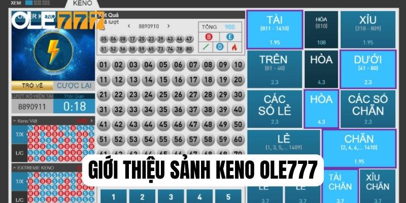 Thông tin chung về sảnh Keno tại Ole777